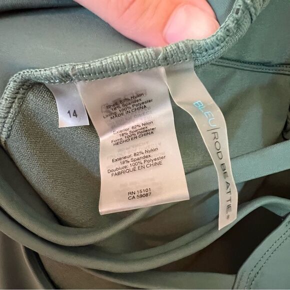 Bleu Rod Beattie Olive Ruffle One Piece Swimsuit - Picture 5 of 8